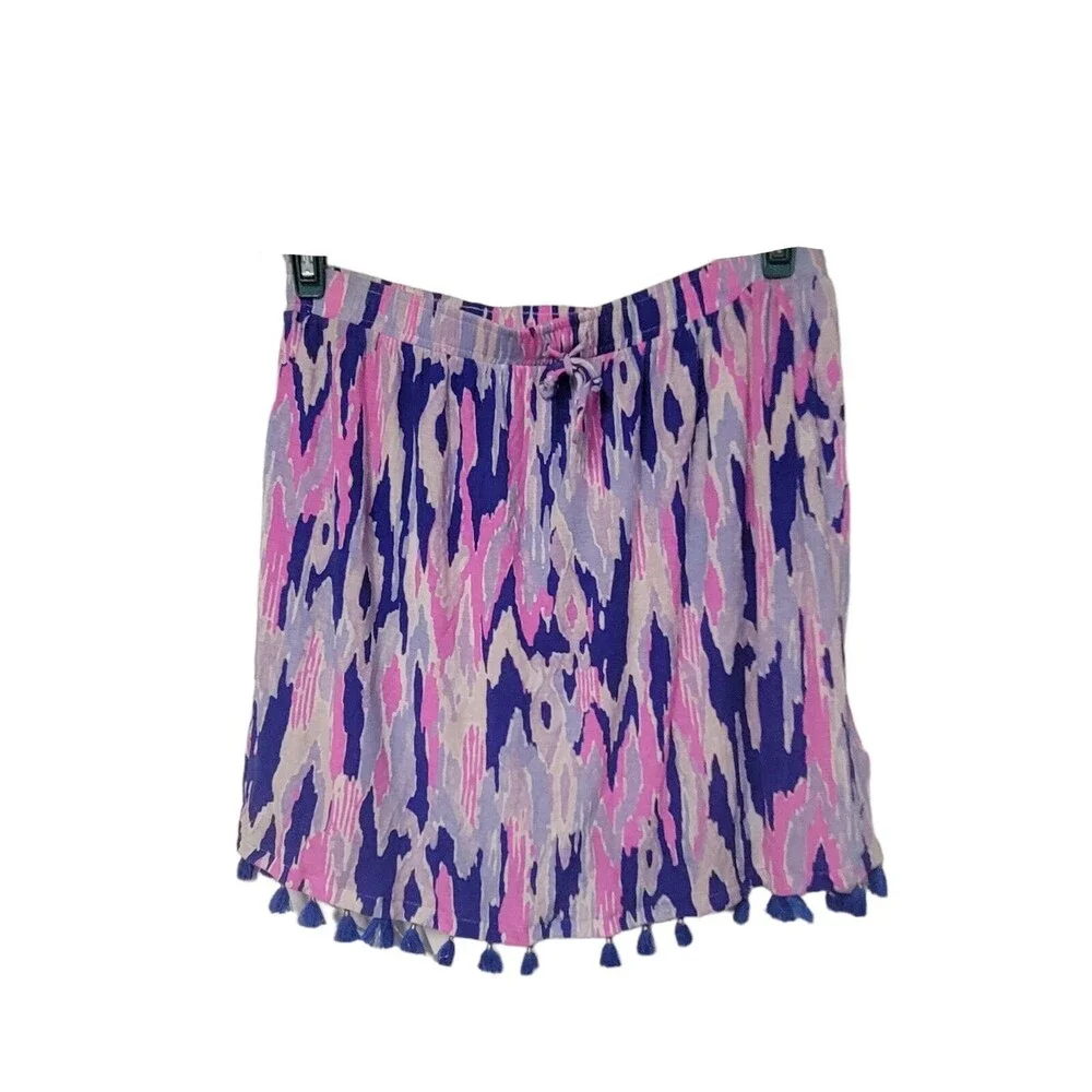 Lilly Pulitzer‎ Skirt Palmer Tassel Multi-Colors Elastic Waist